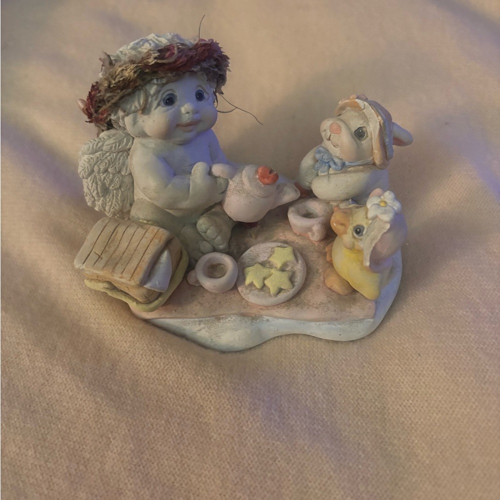 Dreamsicles Tea Party Figurine Angel, Duck and Bunny Easter Holiday decor